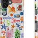 DEENAKIN Cute Case for iPhone 16 Plus,Preppy Floral,Wireless Charging | Dual-layer Soft Silicone + Hard Shell, Aesthetic Wildflower Designs, Slim Fit Phone Cover for Women Girls