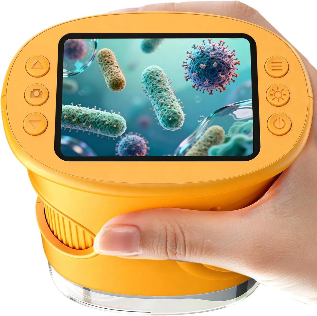 1000X Handheld Digital Microscope for Kids: Pocket Microscope with 2.0" IPS Screen - STEM Toys Birthday Gifts for Girls Boys Child - Portable Edu Science Kits Toddler Age 3-6 6-12