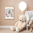 DNEULYR Trendy Christmas Tree Wall Art Poster, Funky Christmas Wall Decor, Holiday Winter Xmas Tree Santa Snowman Gingerbread Poster Hanger Frame for Home Bedroom Living Room, 12x16 Inches (color5)