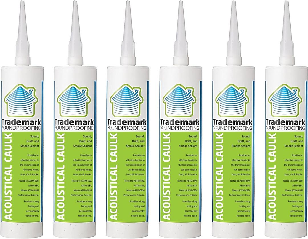 TMS Soundproofing Acoustical Sealant Caulk - Premium Acoustic Sealant, 6 Tubes 28oz Each - Acoustic Caulking Sealant Durable and Long-Lasting
