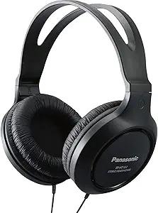 Panasonic Headphones, Lightweight Over the Ear Wired Headphones with Clear Sound and XBS for Extra Bass, Long Cord, 3.5mm Jack for Phones and Laptops – RPHT161K (Black)