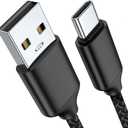 USB to USB C Cable 3FT, Type A to Type C Cord Fast Charging Durable Braided Charger for iPhone 17 Pro Max, 16/15 Plus, iPad Pro/Air/Mini/10, Galaxy, Pixel, Moto, Android Phones - Black Pack Of 2