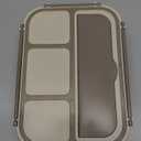 Bento Box Adult Lunch Box, Containers for Adults Men Women with 4 Compartments, Lunchable Food Container with Utensils, Sauce Jar, Muffin Liners, 40 Oz/5 Cup, Microwave & Dishwasher Safe, Brown