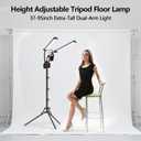 Selfie Light with 75'' Tripod Stand, Dimmable 3 Color LED Dual Arms Ring Light with Phone Holder & Carry Bag for Lash Tattoo Video Photography 45W 95CRI Tripod Floor Lamp