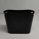 rejomiik Small Trash Can, 3.5 Gallon Slim Garbage Can Plastic Waste Basket with Handles Container Bin for Narrow Spaces Bathroom, Bedroom, Kitchen, Office at Home, Black (1 pack)