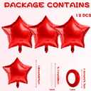 Red Star Balloons Foil Mylar Balloon Set Helium Metallic 12pcs 18 Inch Red Birthday Decorations Graduation Decorations 2026 Party Decoration Baby Shower Anniversary Wedding