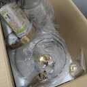 10" Gold Pendant Lights 2 Pack Glass Globe Pendant Light Fixture Bedroom Mid Century Modern Pendant Lighting Brass Pendant Light for Kitchen Island Bedroom Living Room (Bulb Incl.)