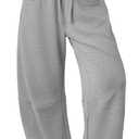 ATHMILE Barrel Sweatpants Women Fall Fashion Wide Leg Pants 2026 Baggy Lounge Comfy Flowy Sweat Pants with Pockets (Large, Grey)