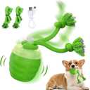 Interactive Dog Toy, [Newly Upgraded] Motion Activated Rolling Squeaky Ball for Medium/Large Dogs, Automatic Moving Dogs Ball for Boredom, USB Rechargeable(Green)