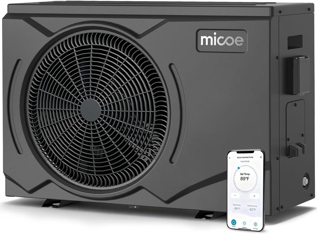 MICOE 100000 BTU Energy Efficient Electric Pool Heat Pump for Above Ground Pools Up to 36ft & 26,000 Gallons, Electric Swimming Pool Heat Pump with Large Heating Capacity