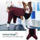 Kuoser Dog Recovery Suit, Anti Licking Dogs Rear Leg Sleeve, Abdominal Dog Surgical Suit with Dog Pants Cover Protect Wounds, Dogs Elbow Protector Soft Pet Surgery Onesie Cone Alternative, Red 3XL