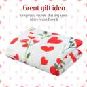 Valentine's Day Heart Flowers Throw Blanket 50"x60" Soft Warm Plush Flannel Decorative Blanket for Living Room Couch Bedroom Bed, Romantic Gift for Mom Wife Girlfriend