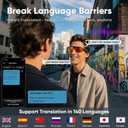 Al Smart Glasses for Men Women, Bluetooth Translation Glasses with 164+ Languages, UV400 Sunglasses, Bluetooth 5.4 Glasses w/Music & Hands-Free Calling, for Outdoor Sports & Travel