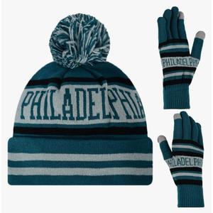 Vintage Classic Skull Cap Beanie Hat Cuffed Winter Hat Knit Comes with Warm Gloves Gifts for Men Women Fans