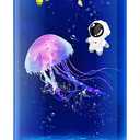 Astronaut Jellyfish Lamp, 16 Color Changing LED Jellyfish Tank Table Lamp, Dual Power Supply Eye-Friendly Ambient Light, Decorative Night Lamp for Bedroom Home Office, Ideal Gift for Adults and Kids
