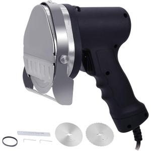 Electric Plug-in Shawarma Kebab Knife, commercial Stainless Steel gyro knife，Precisely control the thickness 0~8mm/ 0-0.3 in，Doner Kebab Meat Slicer with 2 Blades-Wired Version