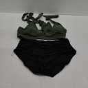Blooming Jelly Womens Tummy Control Bathing Suits Modest High Waisted Bikini Sets Cute Halter 2 Piece Swim Suit 2025 (XX-Large, Black Green)