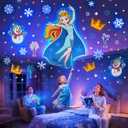 Frozen Toys, 15 Music+16 Films+315 Colors Night Light for Kids, 360+Remote+Cordless Star Projector for Kids Night Light Projector, Princess Toys for Girls Room Decor, Princess Gifts Frozen Gifts