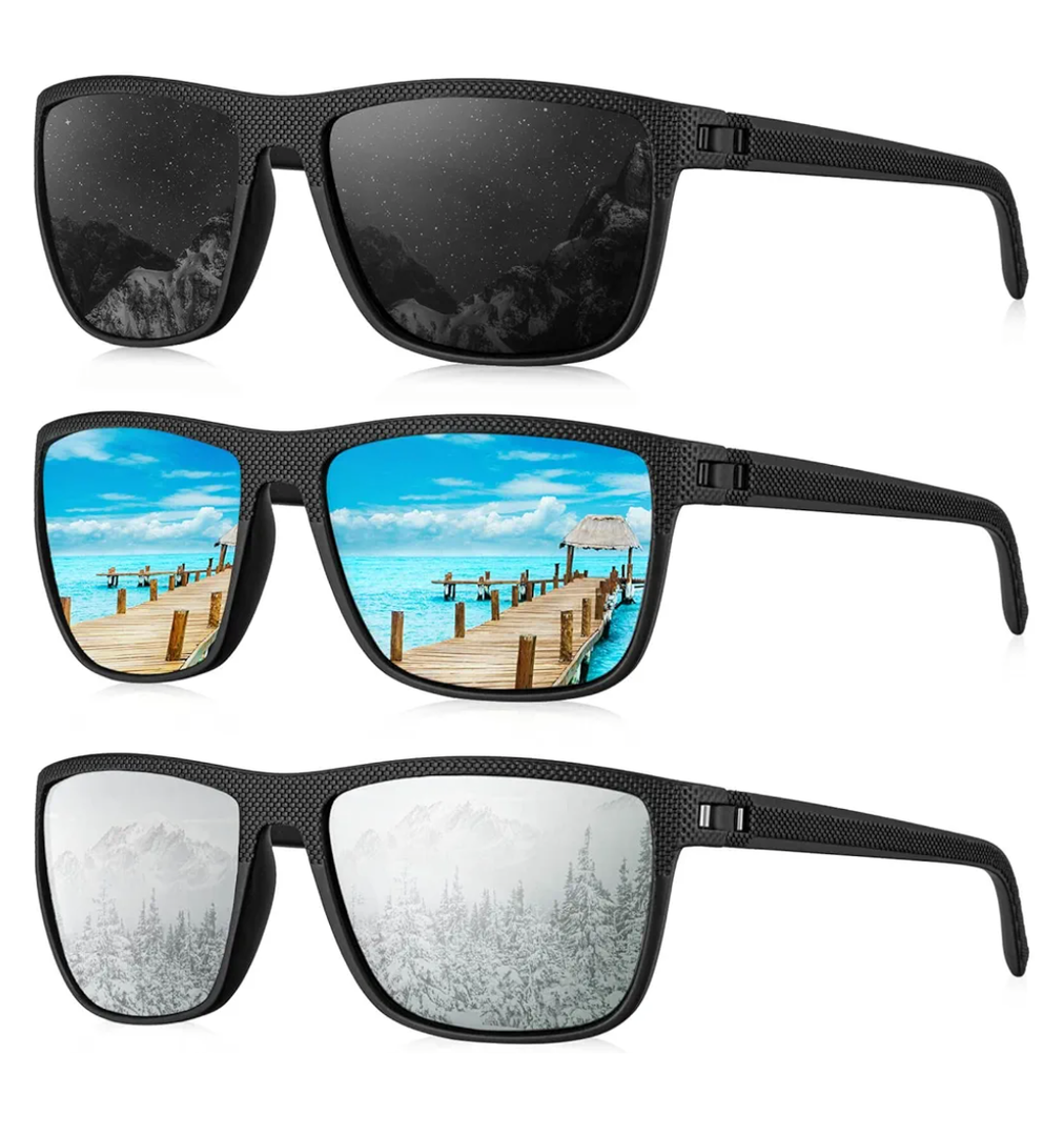 KALIYADI Polarized Sunglasses for Men, Lightweight Sun Glasses with UV Protection for Driving Fishing Golf
