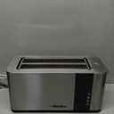 Mueller UltraToast Full Stainless Steel Toaster 4 Slice, Long Extra-Wide Slots for Bagels and Waffles, 6 Browning Levels, LED Display, Cancel/Defrost/Reheat Functions & Removable Tray, Kitchen Gadgets