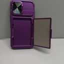 for iPhone 17 Wallet Case with Camera Cover, Card Holder (4-5 Cards), Military Grade Protection, Heavy Duty Shockproof Women Men Protective Phone Case for iPhone 17 6.3" 2025, Dark Purple