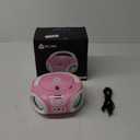 KLIM Candy Kids CD Player for Children - FM Radio - Includes Batteries - Pink - Boombox Portable - CD Player Children - with Speakers, Toddlers (Pink)