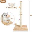 ANWA 32" Tall Cat Scratching Posts for Indoor Cats, 3-in-1 Vertical Cat Scratching Post with Plush Toys, Premium Sisal Post for Cats at All Ages with Reinforced Stable Base, Beige