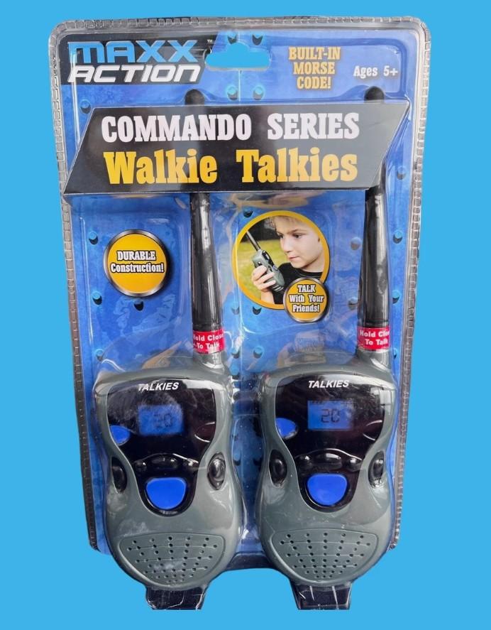 Maxx Action Durable Walkie Talkie Set kids 5+ Camando Series w/ Morse Code 
