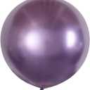 Restaurantware Balloonify 36 Inch Jumbo Balloons 10 Thick Balloons - Strong Latex Fill With Helium Or Air Metallic Purple Giant Round Balloons Decorations For Photo Shoot Wedding Or Party