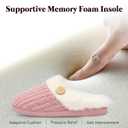 feetfreein Women's Warm Knit House Slippers, Comfy Memory Foam Winter House Shoes, Soft Plush Slip-On Bedroom Slippers for Indoor and Outdoor