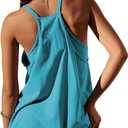 VATEAMI Women Sleeveless Athletic Dress Mini Dress Spaghetti Strap Sundress with Shorts (Turquoise-L)