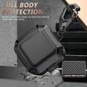 Mooyavia for Beats Fit Pro Case Cover 1st Gen 2021, with Safety Lock Carbon Fiber Shock-Absorbing Beat Fit Pro 1st Gen Protector with Accessories Keychain/Zipper Storage Bag/Cleaner Kit - Black