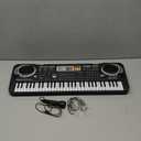 61 Key Piano Keyboard, Beginner Electronic Keyboard for Kids with Teaching Mode, 6 Demo Songs, 16 Tones, Microphone and Power Supply, Kids Piano Keyboard for Birthday Gift/Christmas Gift