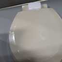 Angol Shiold Slow Close Wood Toilet Seat（Bone, Round 16.5''）