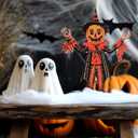 Roowest 7.87 x 5.91 Inches Vintage Halloween Table Decorations Chunky Sitter Wooden Pumpkin Man Rustic Retro Halloween Figurines for Primitive Centerpieces Shelves Mantels Home Indoor Decor