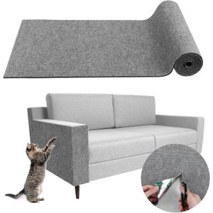 Climbing Cat Scratcher Mat Trimmable Cat Scratching Post Carpet 118x15.8 Self Adhesive Carpet Mat Pad Replacement for Cat Tree Shelves Post Couch Wall Furniture Steps DIY Protector (Light Gray)