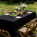 2 x Docoper Plastic Table Cloth Disposable 3 Pack 54x108 Inch Black Table Cover | Rectangular Table Cloth Leakproof Party Tablecloth Disposable Decorative for Weddings Picnic Shower Birthday Wedding BBQ, 54" X 108" Rectangle