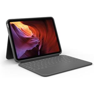 Logitech Rugged Folio Keyboard Case for iPad (10th gen & A16) with Smart Connector and Durable Spill-Proof Keyboard - Graphite