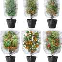 6 PCS Garden Netting Pest Barrier, 3.3 FT x 4.9 Ft + 3.9 FTx 4.9 Ft Garden Mesh Nettings with Drawstring, Fruit Tree Netting, Insect Netting for Garden, Bird Bug Nettings for Tomato Plants