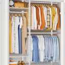 ULIFHOME F7C Medium Clothes Rack with Cover, 6-Tier Covered Clothing Rack