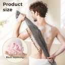 Exfoliating Shower Towel, 2-in-1 Towel, Premium Scrub Wash Cloth for Body Face, Exfoliating Towels-Body Scrubber with 2 Sides for All Skin Types (Black)