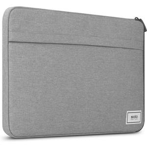 Solo New York Laptop Bag Sleeve for Women & Men - Travel Case for Computer & Tablet, Fits up to 15.6" Laptops, Fully Padded, Lightweight Construction, Durable Zippers - Re:Focus, Gray