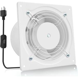 HG Power 6 Inch Exhaust Fan, 308CFM Wall Exhaust Fan for Kitchen, Metal Extractor Fan for Attic, Garage, Window Ventilation, HVAC System