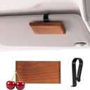 2 x Yuoyar Wood Car Scents Air Freshener Visor Clips Diffuser Odors Eliminator (Cherry, 1 Pack)