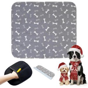 Puppy Pads with Pheromones, Washable Puppy Pee Pads for Dogs Reusable Puppy Pads for Dogs and Cats - Leak & Odor Proof, Non-Slip Base Training Pads for Home & Travel(with Pet Hair Removal Gloves)