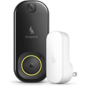Kangaroo Smart Photo Doorbell + Indoor Chime | Photograph Motion at the Door | Photo Push Notifications | Photo Capture of Guests & Package Deliveries | WiFi Required | Hardware Only