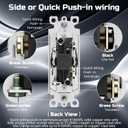 Thunderway 3 Way Decorator Light Switch- Electrical Rocker Paddle Wall Switch, 15 Amp 120V/277V Modern On and Off Switches, Residential Grade, UL Listed, Matte White10 Pack