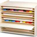 Wooden Puzzle Storage Rack Wood Tabletop Puzzle Holder with Adjustable Drawers 12-Layer Jigsaw Stand Shelf Rounded Edge Storage Cabinet for Raised Flat Paper Craft Supplies