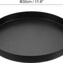uxcell Stainless Steel Decorative Tray 11.8" Round Serving Tray Metal Decorative Plate for Jewelry, Makeup, Candle, Kitchen Tableware, Black