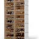 Foldable Shoe Rack Organizer for Entryway with Clear Magnetic Doors - Large Capacity Shoe Cabinet for Boots, Sneakers & All Shoes, Easy Assembly, White 10-Tier, 40 Pairs